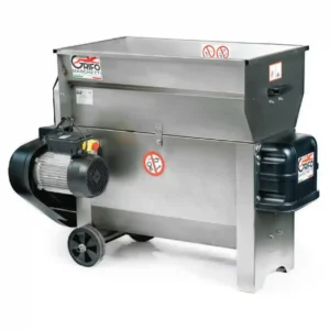 Zdrobitor electric pentru struguri, integral din inox, cu desciorchinător și pompă încorporată pentru transfer
